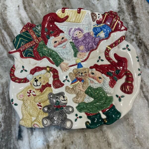 VINTAGE FITZ & FLOYD COLLECTORS SERIES 'HOLIDAY ELF' CANAPE PLATE